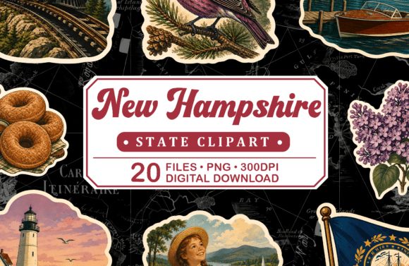 Download New Hampshire Vintage Travel Clipart - Travel Collection