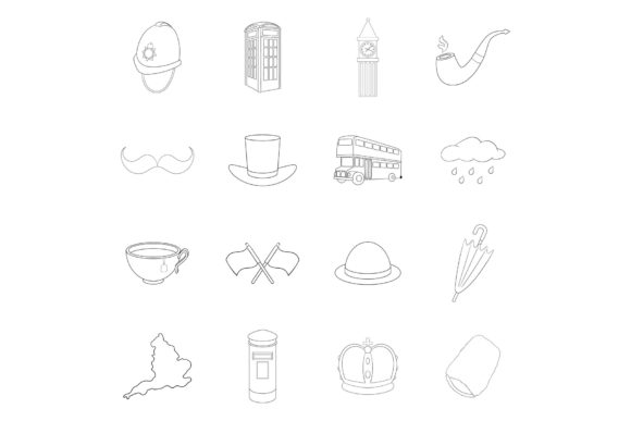 Download United Kingdom Travel Icon Set Outline - Travel Collection