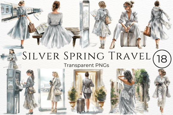 Download Silver Spring Travel Watercolor Cliparts - Travel Collection