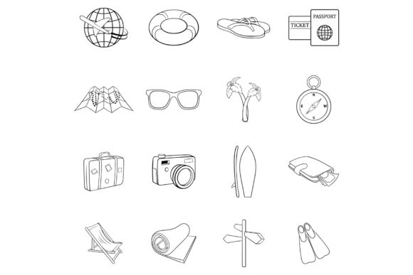 Download Travel Icon Set Outline - Travel Collection