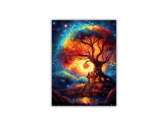 Download Watercolor House in a Tree- Art Print - Watercolor house Collection