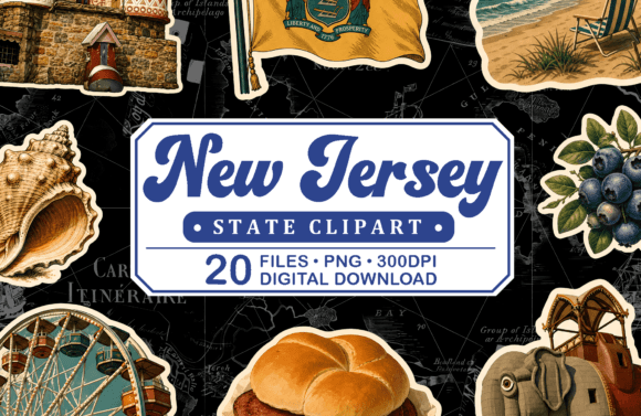 Download New Jersey Vintage Travel Clipart - Travel Collection