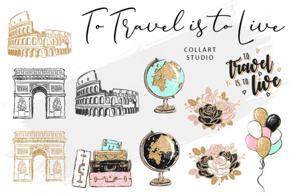 Download To Travel is to Live, Traveling Clipart - Travel Collection