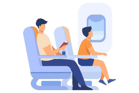 Download Passengers Traveling by Plane Isolated F - Travel Collection