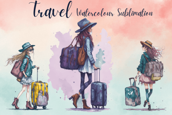 Download Travel WaterColor Sublimation Clipart - Travel Collection
