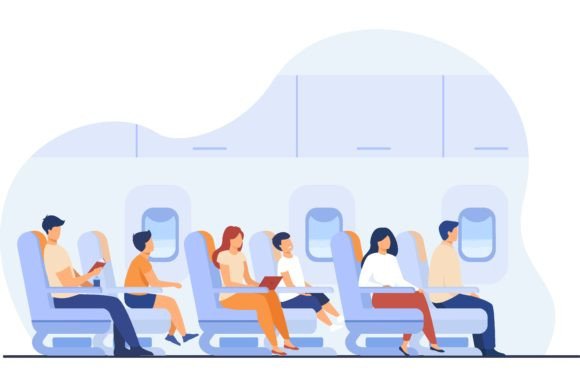 Download Passengers Traveling by Plane Isolated F - Travel Collection