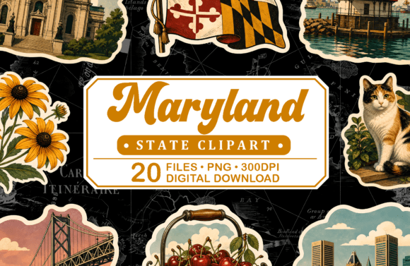 Download Maryland Vintage Travel Clipart - Travel Collection