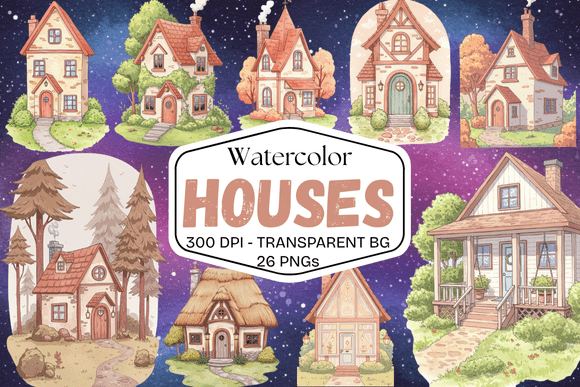 Download Watercolor House Illustrations - Watercolor house Collection