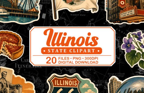 Download Illinois Vintage Travel Clipart - Travel Collection