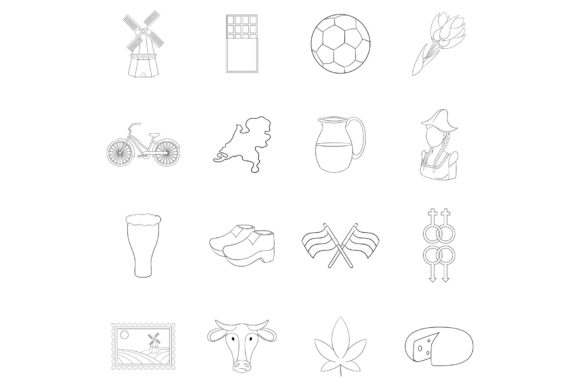Download Netherland Travel Icon Set Outline - Travel Collection
