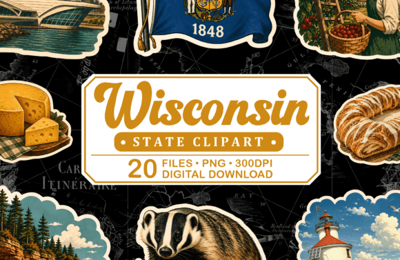 Download Wisconsin Vintage Travel Clipart - Travel Collection