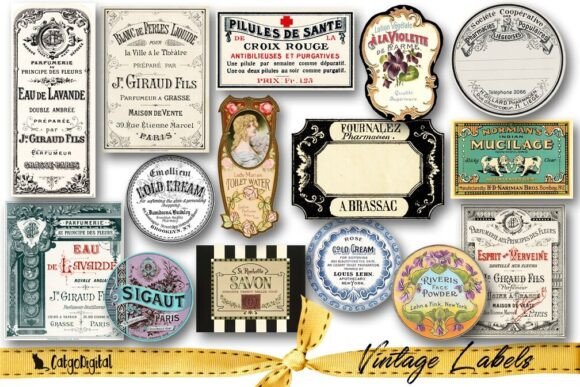 Download Vintage Ephemera Labels Individual Files - Individual Collection
