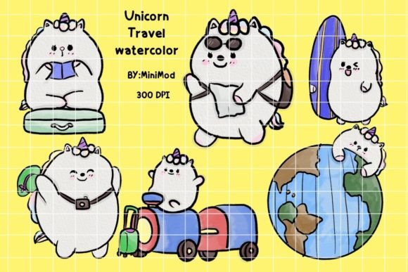 Download Unicorn Travel Watercolor - Travel Collection