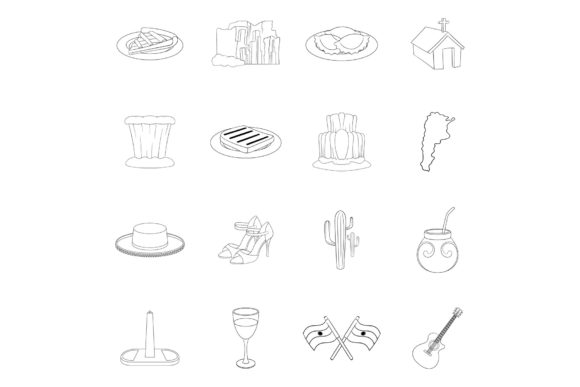 Download Argentina Travel Icon Set Outline - Travel Collection